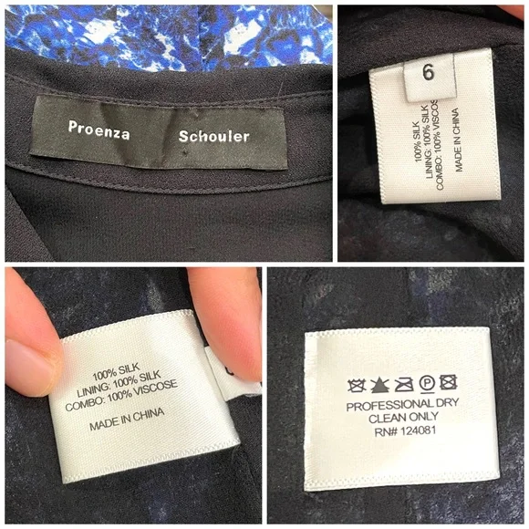 NEW Proenza Schouler Silk Microprint Shirt Dress - Picture 14 of 16